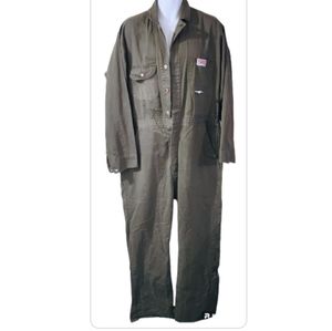 Men's Olive Green Utility Coverall Jumpsuit